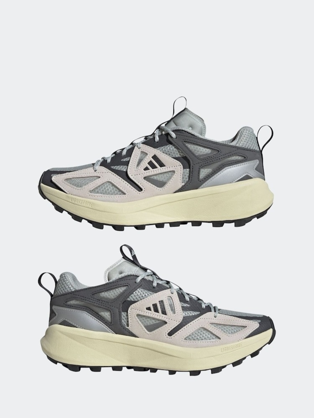 Adidas Men's Trail Running Sneakers in Gray, Light Pink, Cream